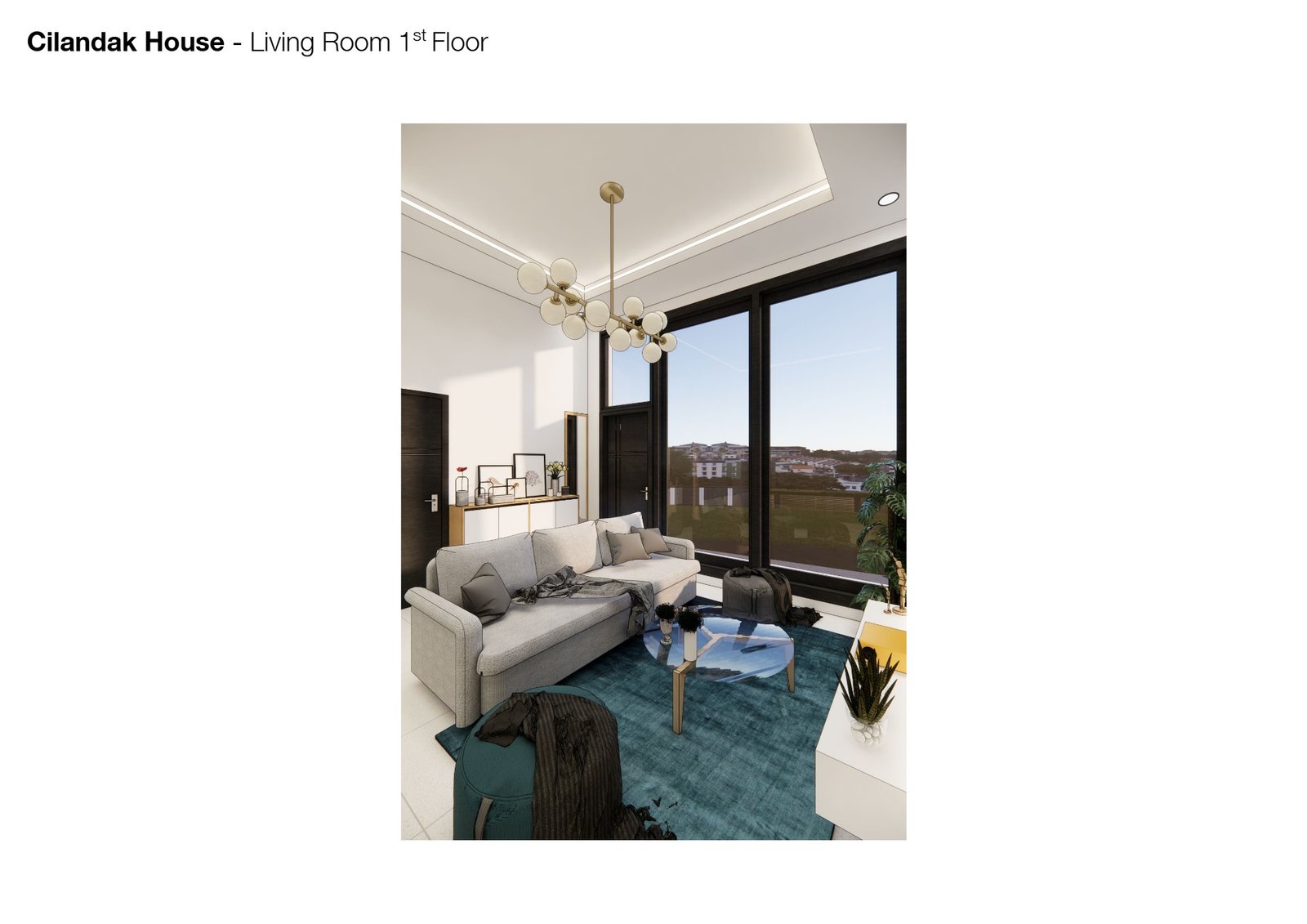 Living room window, Banjarsari House Jakarta, interior design by Dika Ardi
