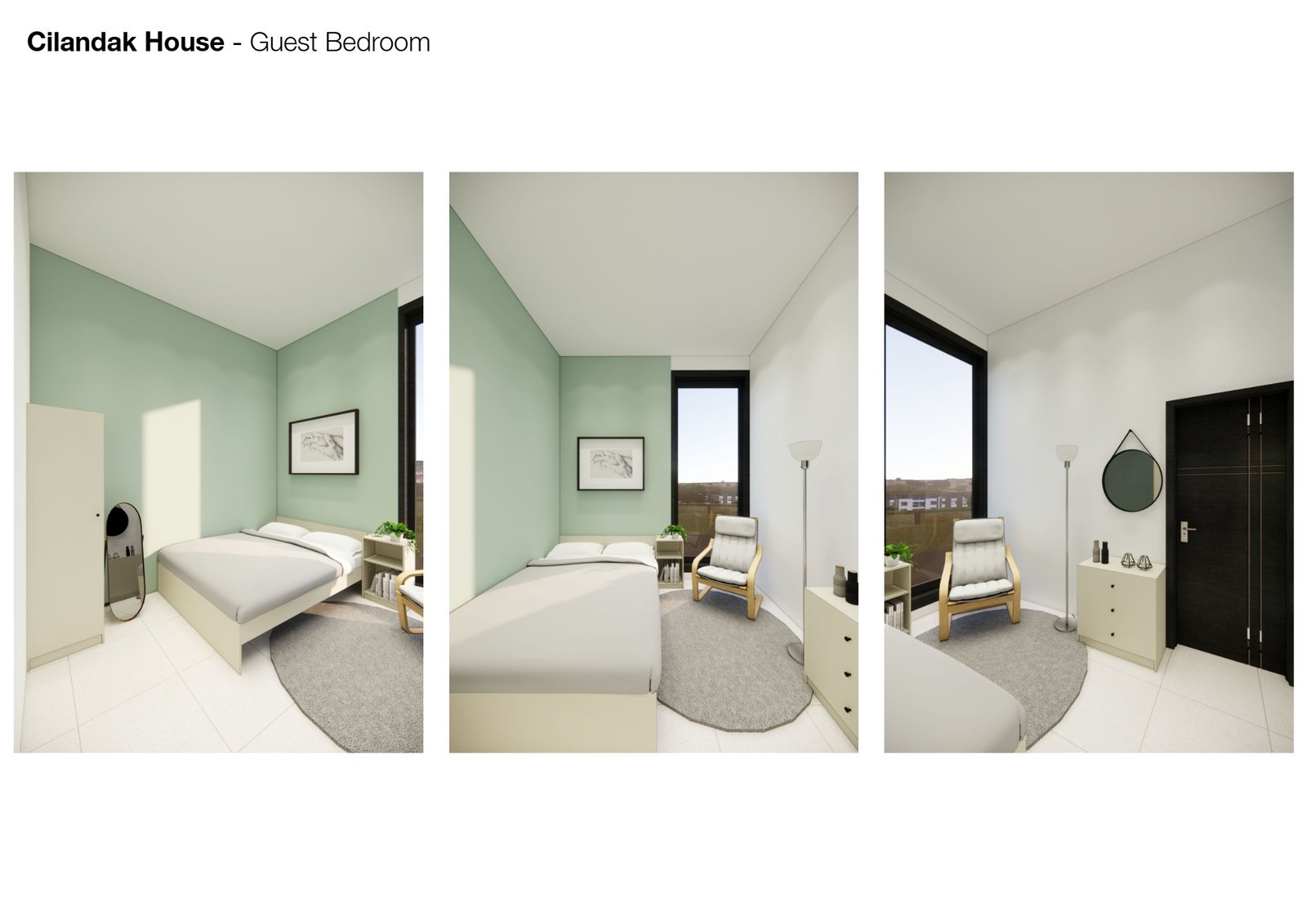 Guest bedroom, Banjarsari House Jakarta, interior design by Dika Ardi