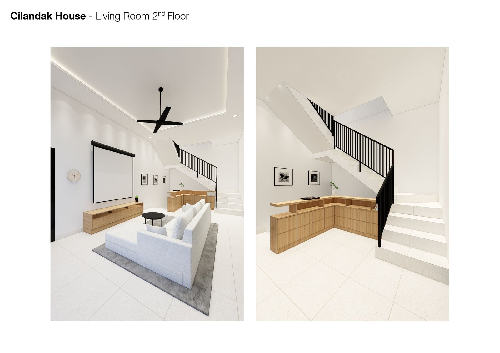 Living room 2nd floor stair, Banjarsari House Jakarta, interior design by Dika Ardi