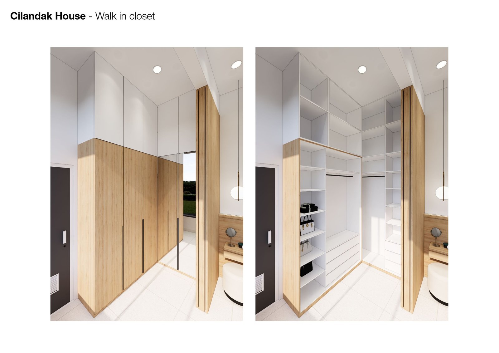 Walk in closet, Banjarsari House Jakarta, interior design by Dika Ardi