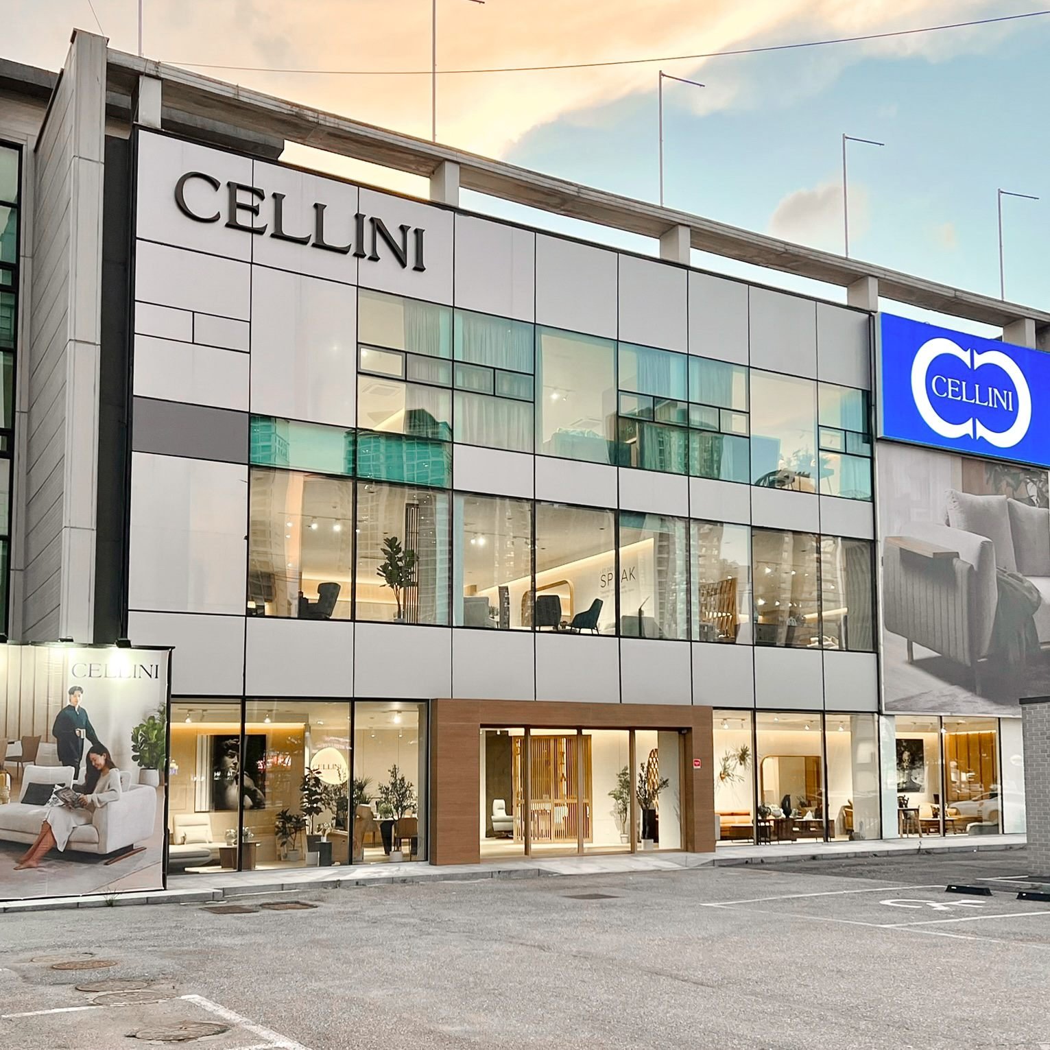 Cellini showroom building facade in Pangyo