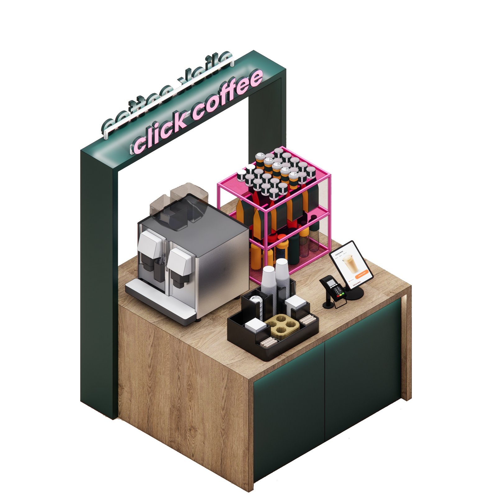 Design render 01, Click Coffee Kiosk, UAE, by Dika Ardi