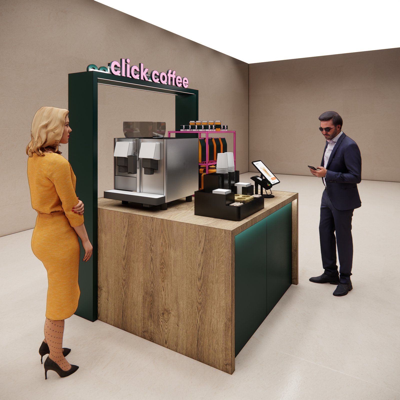 Design render 04, Click Coffee Kiosk, UAE, by Dika Ardi