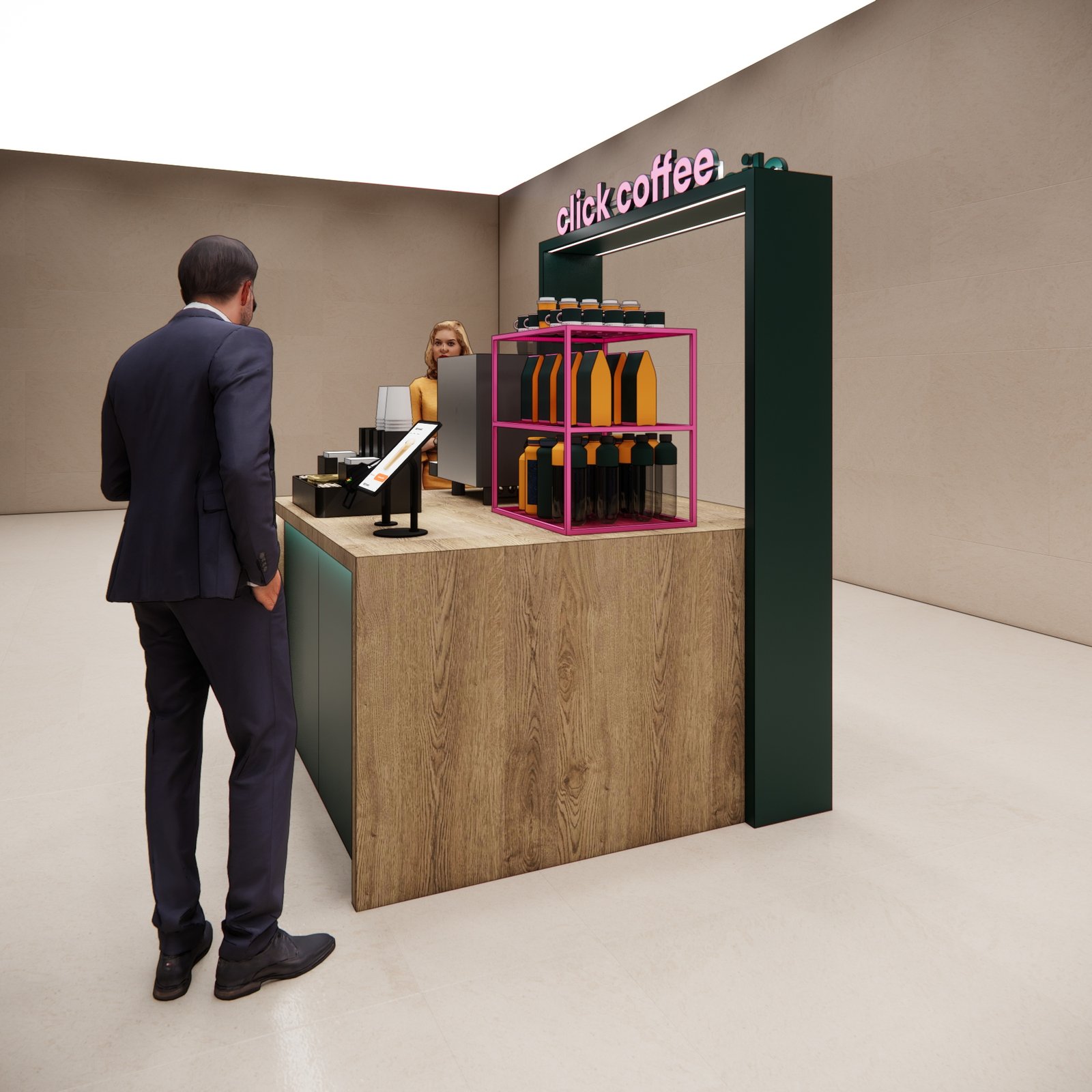 Design render 05, Click Coffee Kiosk, UAE, by Dika Ardi