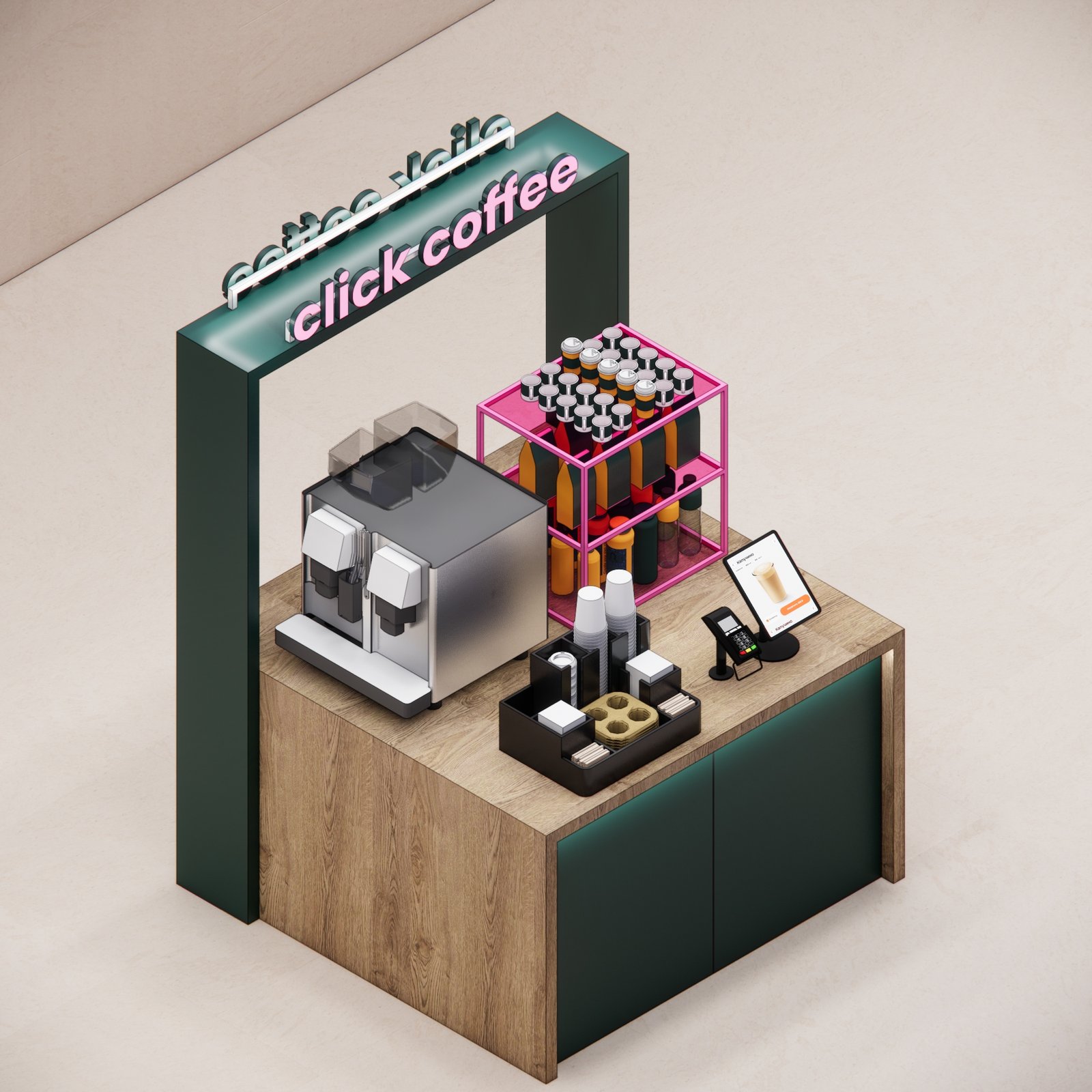 Design render 07, Click Coffee Kiosk, UAE, by Dika Ardi