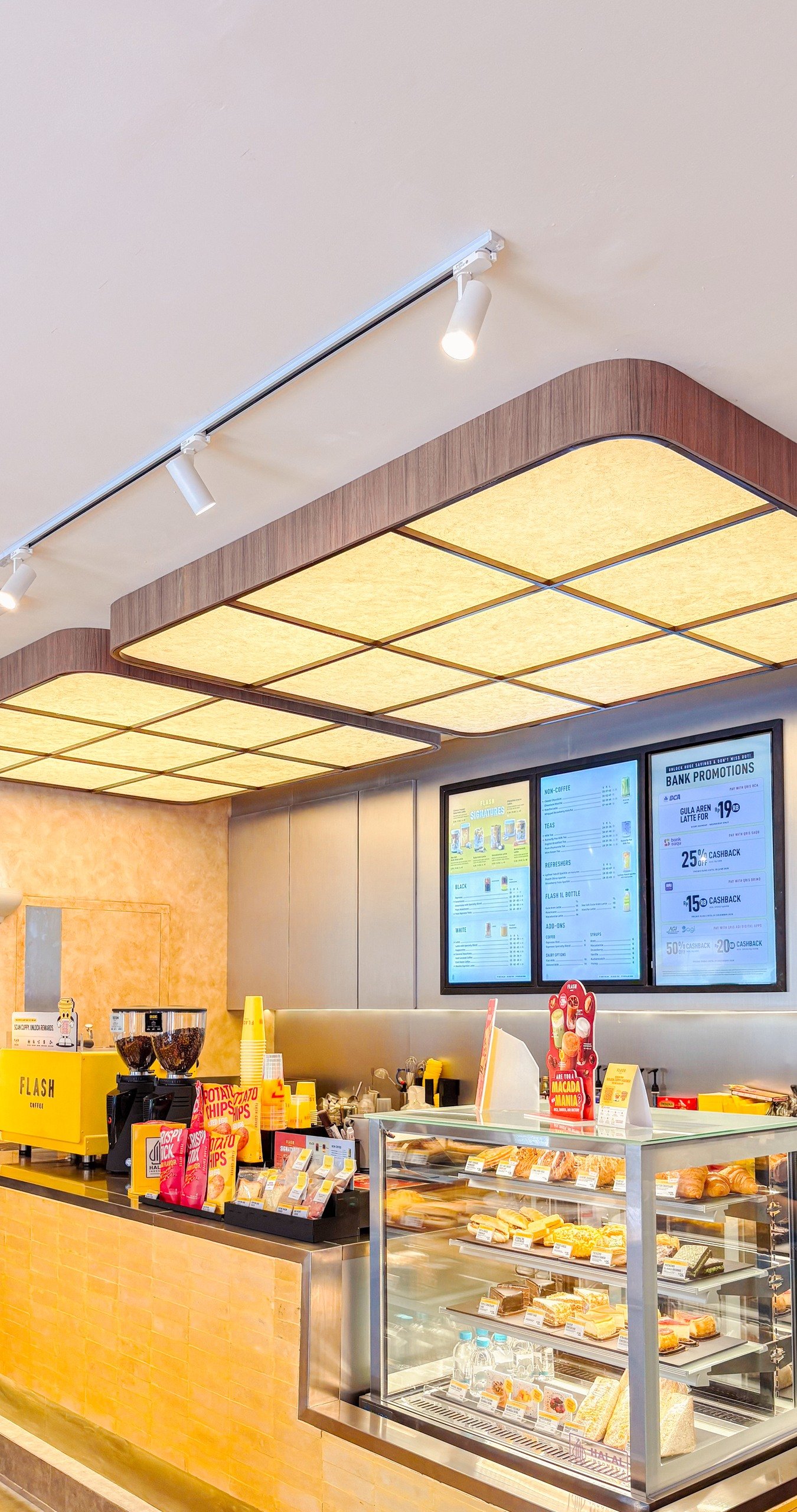 Flash Coffee Buaran, retail interior and architecture design by Dika Ardi