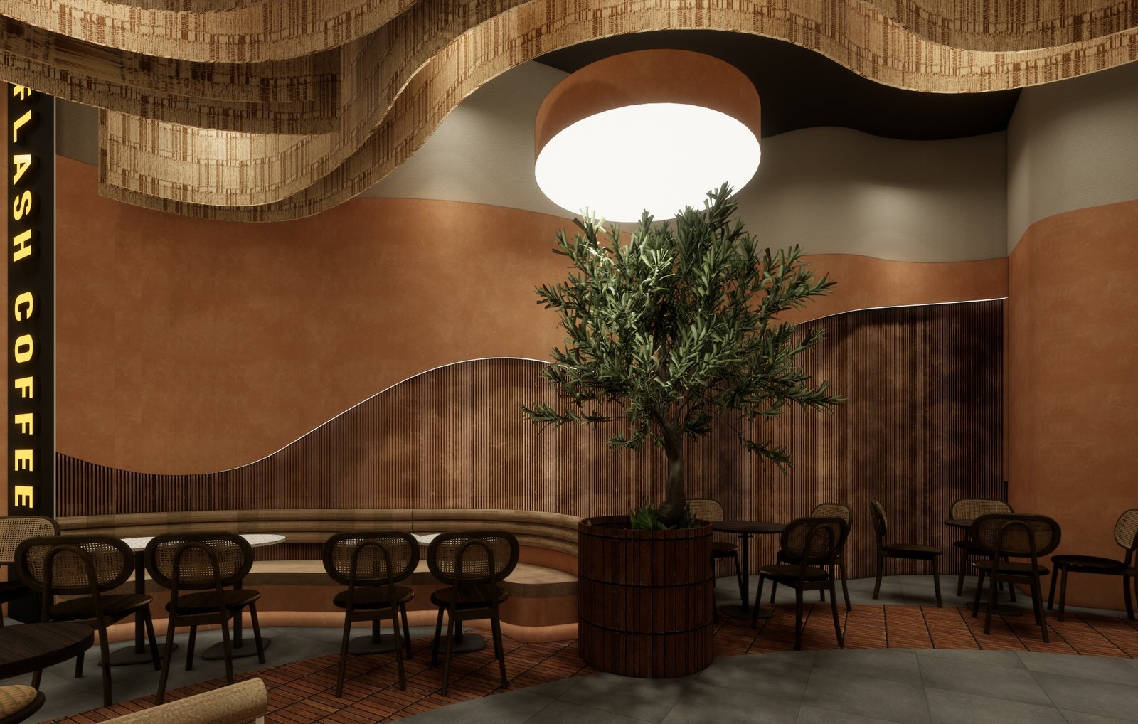 Design render 05, Flash Coffee Galaxy Mall, Surabaya, by Dika Ardi