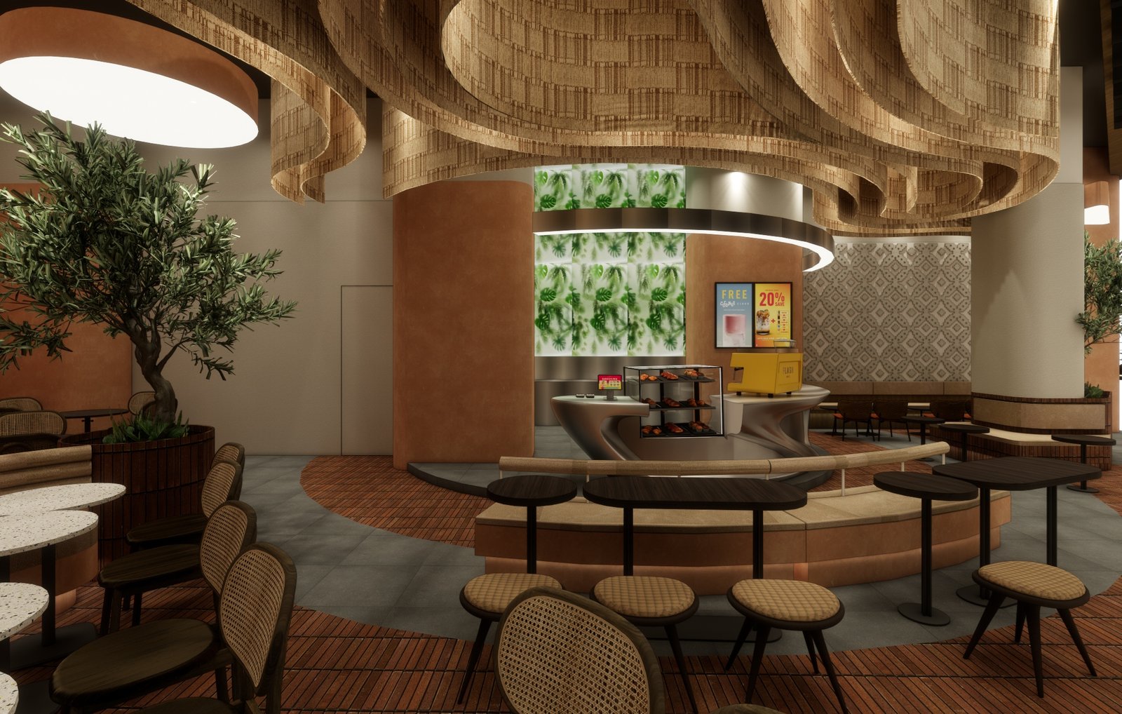 Design render 06, Flash Coffee Galaxy Mall, Surabaya, by Dika Ardi