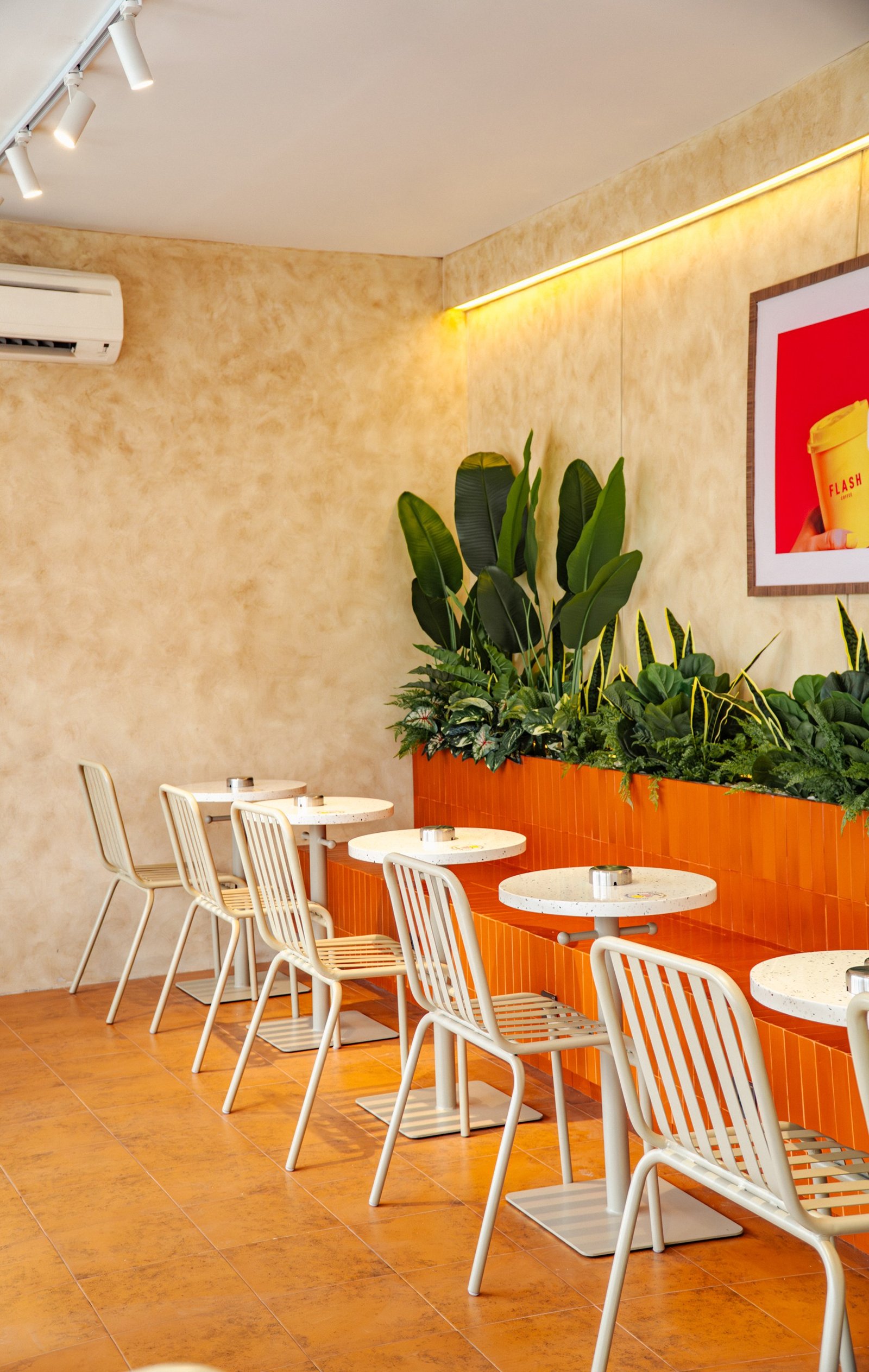 Flash Coffee Galuh Mas Karawang, retail interior and architecture design by Dika Ardi