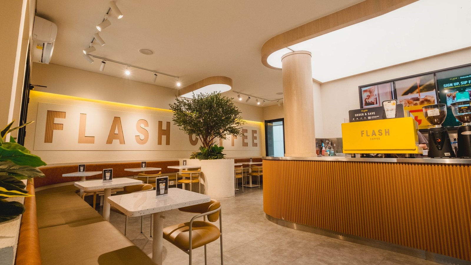 Flash Coffee Hive Harapan Indah, Bekasi, retail store design by Dika Ardi (view 8)