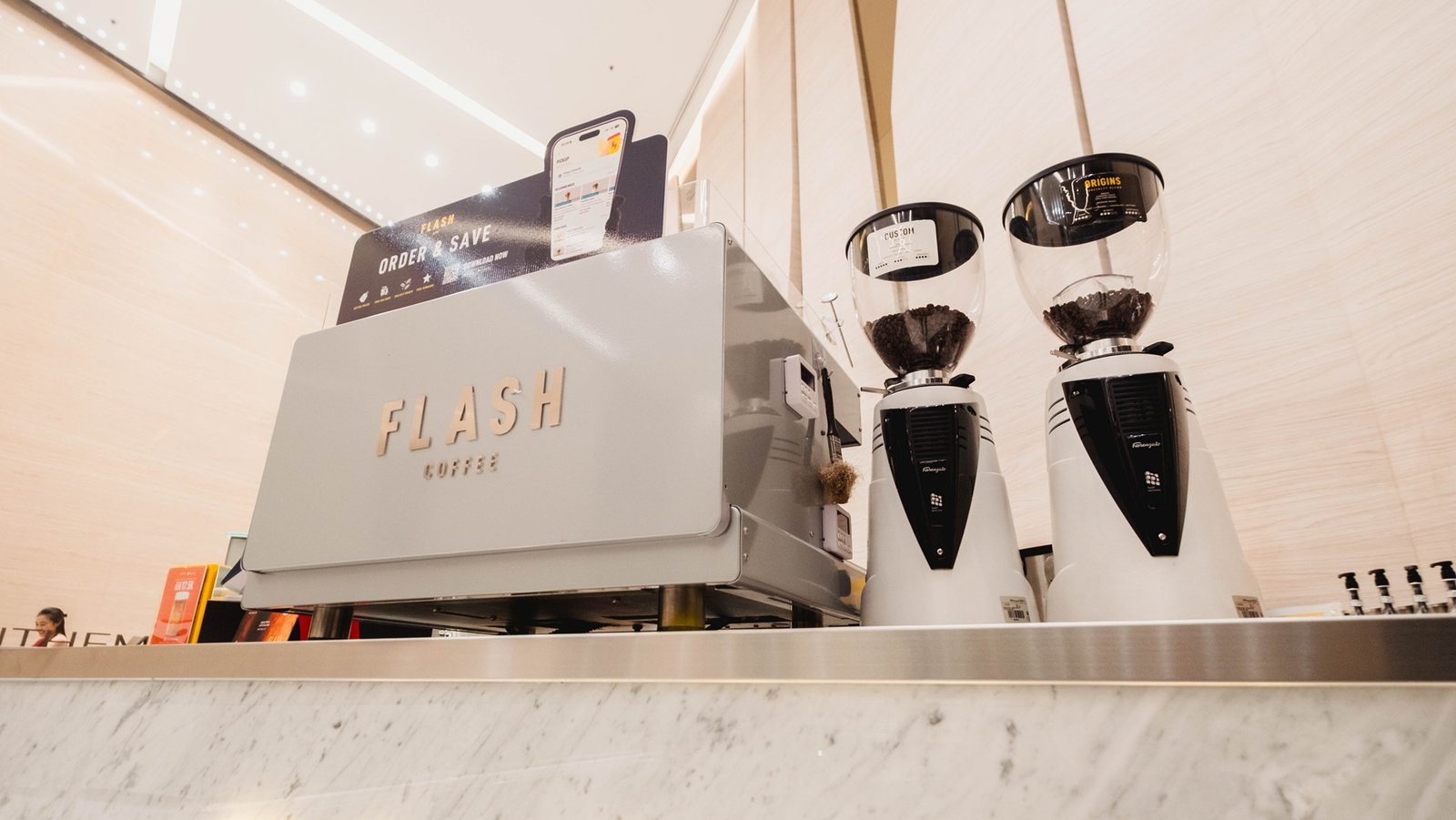 Flash Coffee IFC, Jakarta, retail store design by Dika Ardi (view 3)