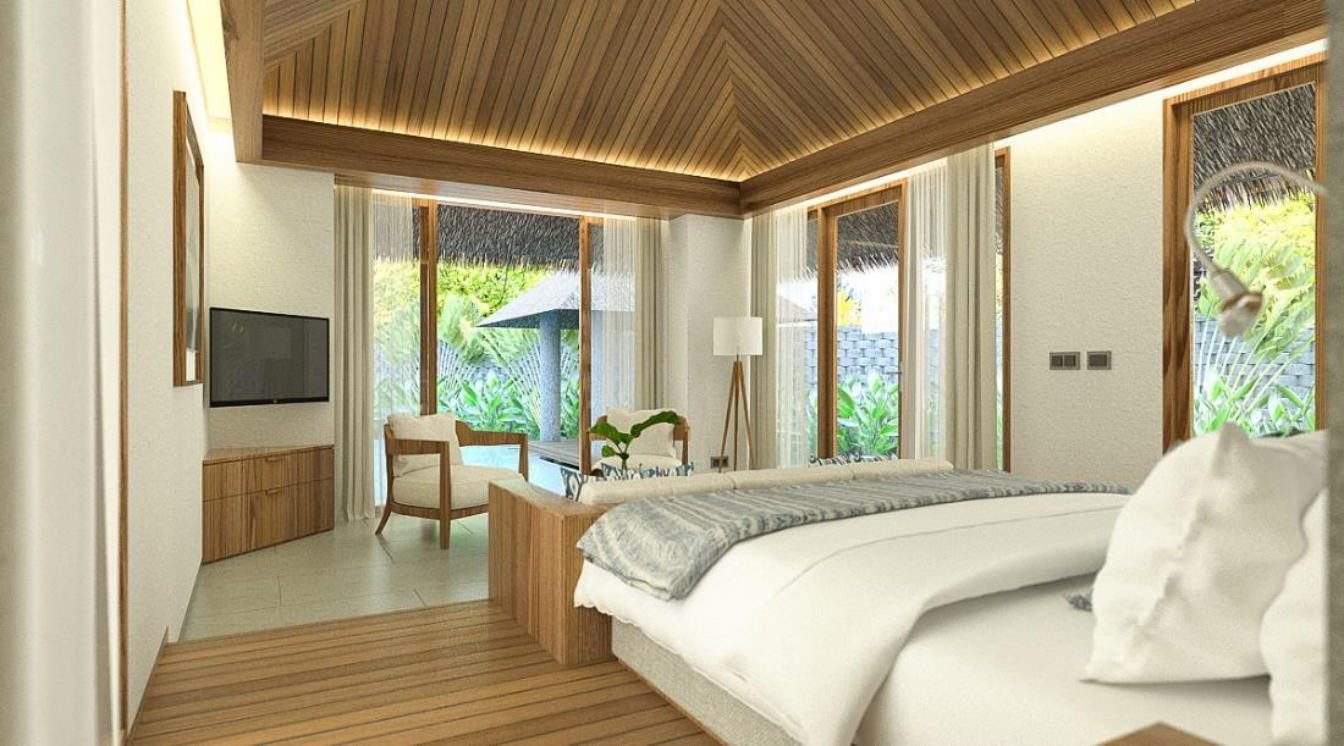 Bedroom garden view, Kerapu Cottage at Putri Duyung Ancol, Jakarta, designed by Dika Ardi