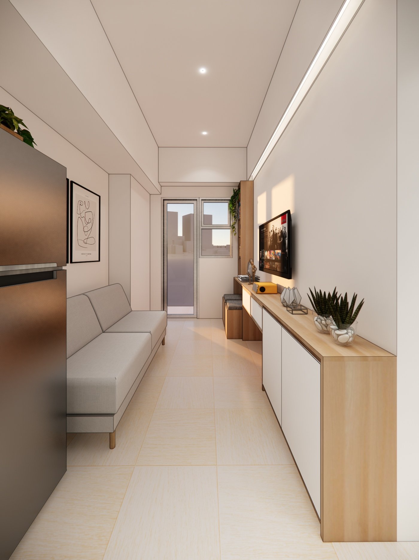 Interior render 01, Mr AD Apartment, Depok, by Dika Ardi