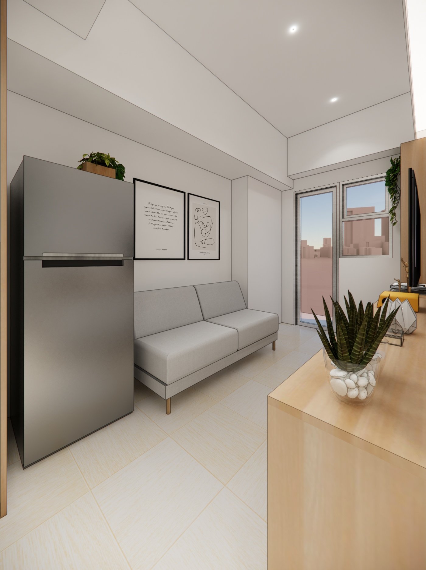 Interior render 04, Mr AD Apartment, Depok, by Dika Ardi