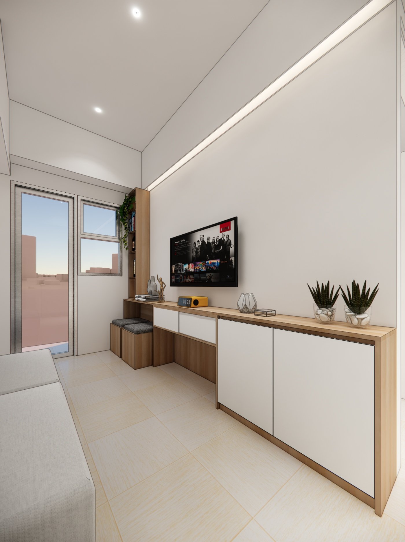 Interior render 05, Mr AD Apartment, Depok, by Dika Ardi