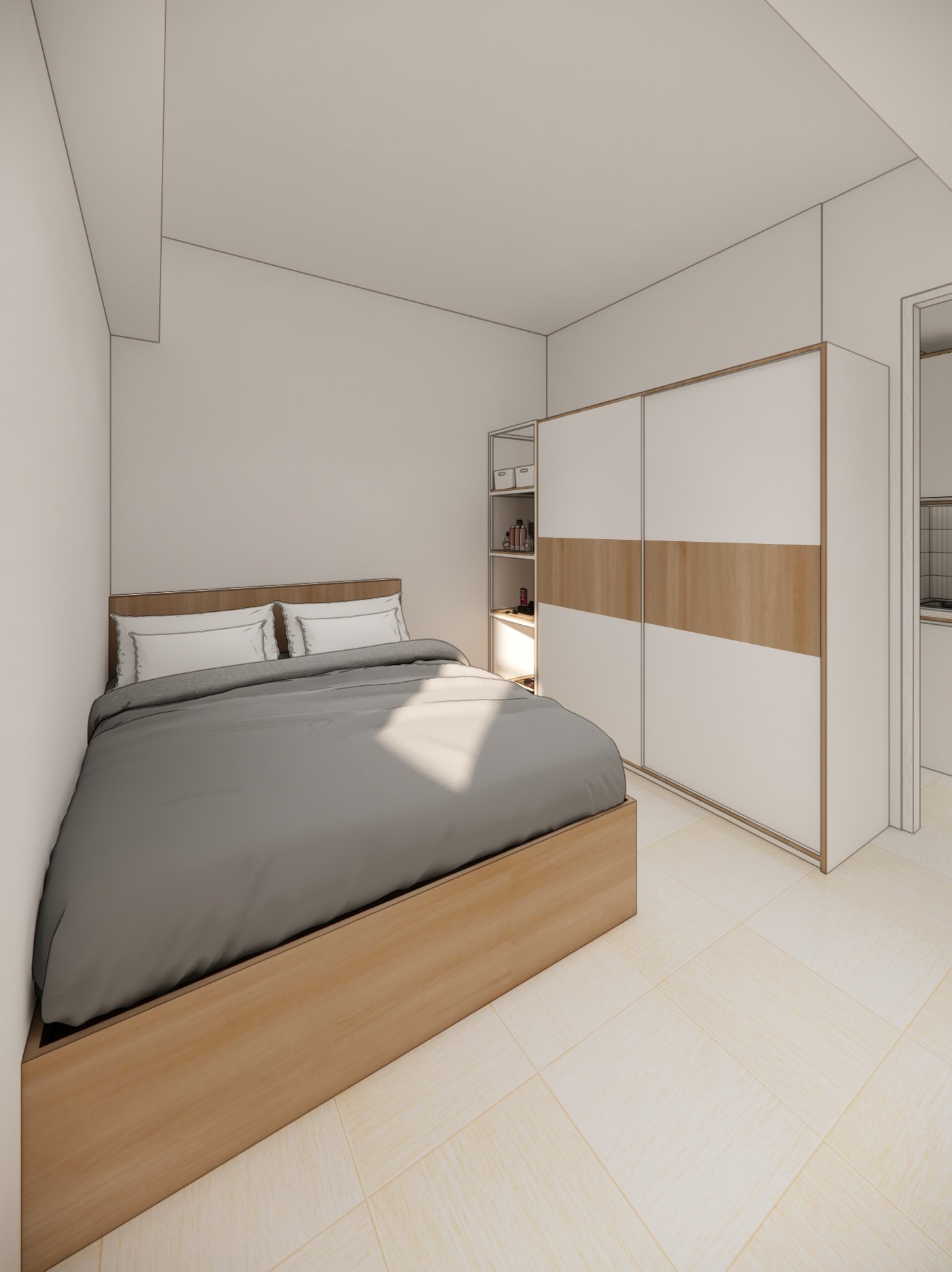 Interior render 10, Mr AD Apartment, Depok, by Dika Ardi