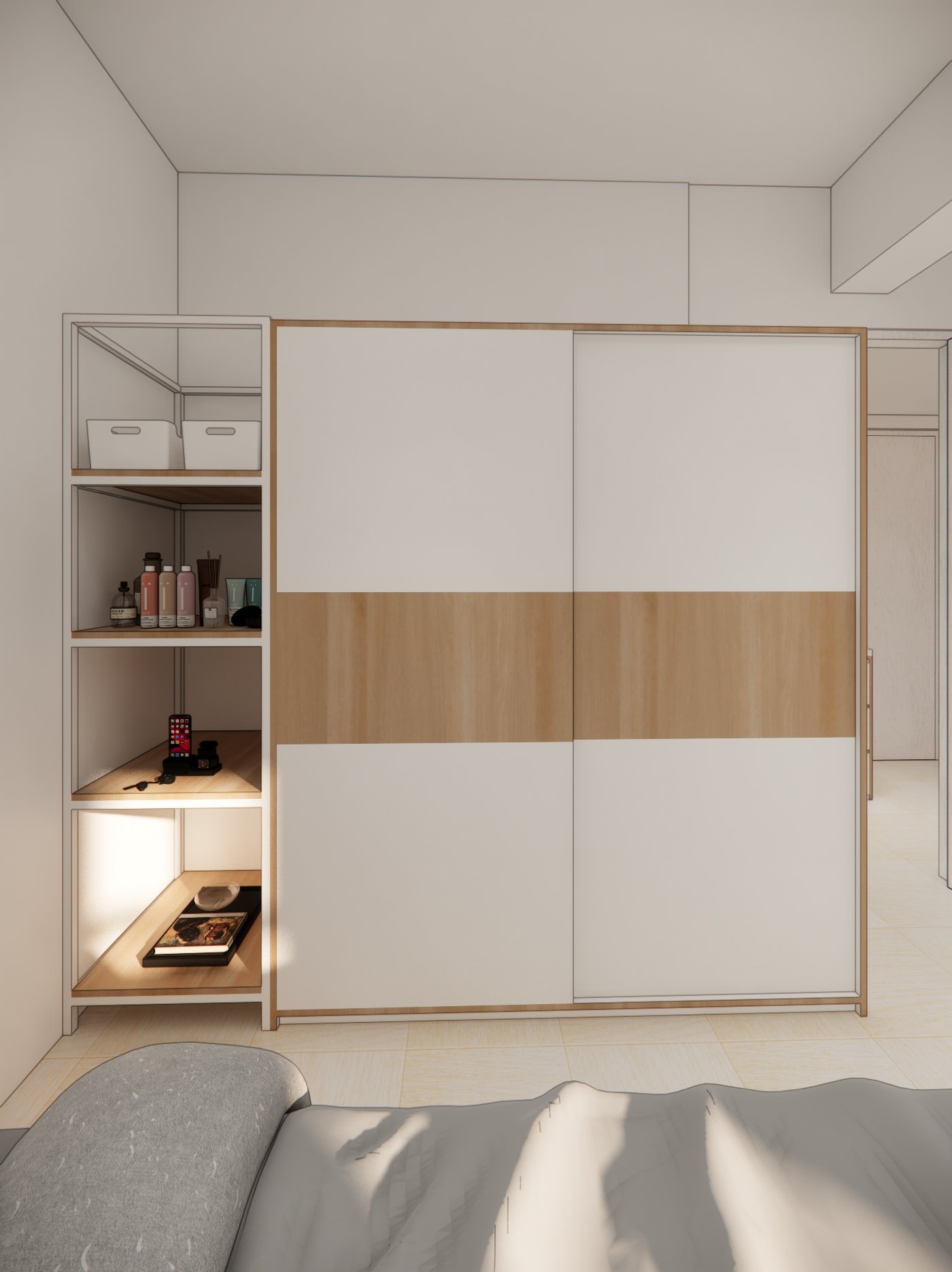 Interior render 11, Mr AD Apartment, Depok, by Dika Ardi