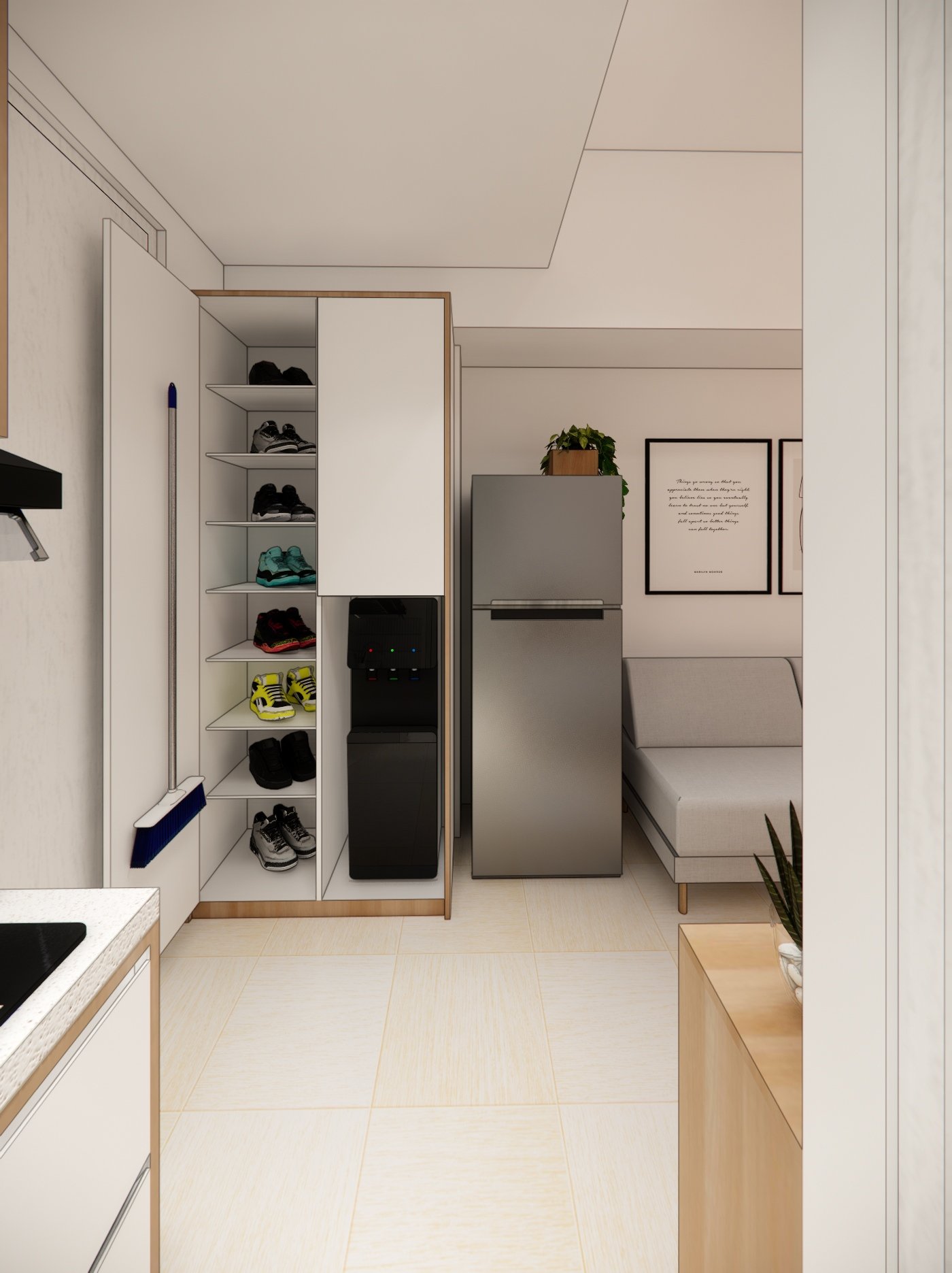 Interior render 13, Mr AD Apartment, Depok, by Dika Ardi