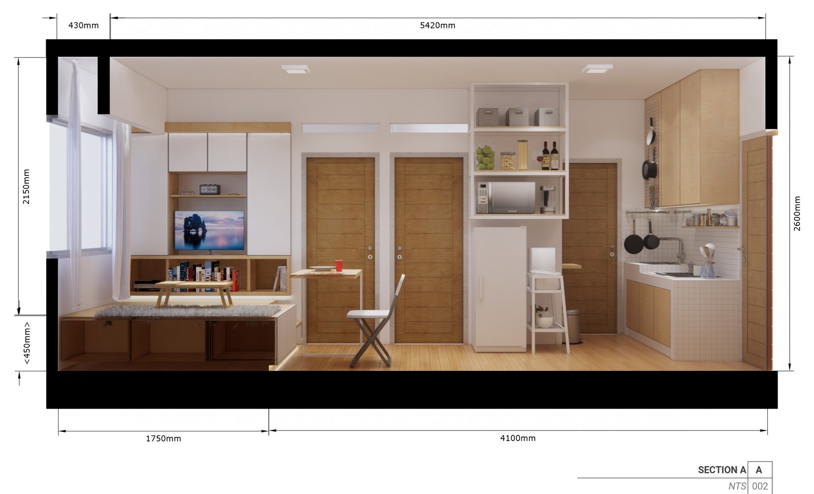 Section A, Mr AN Apartment, Jakarta, by Dika Ardi