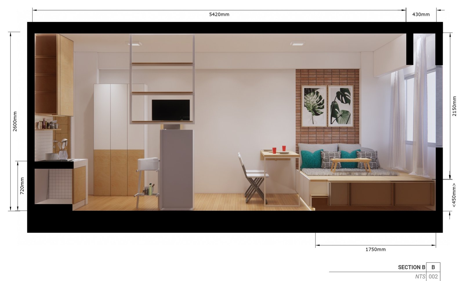 Section B, Mr AN Apartment, Jakarta, by Dika Ardi