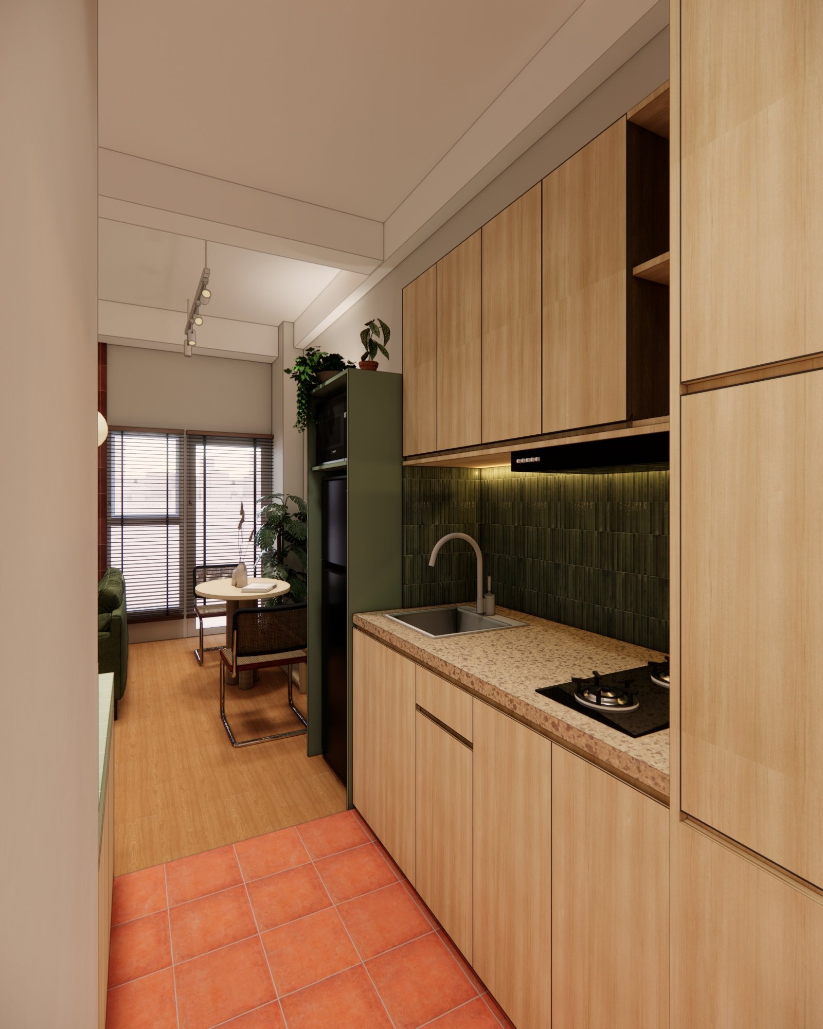 Interior render 01, Mr D Apartment, Jakarta, by Dika Ardi