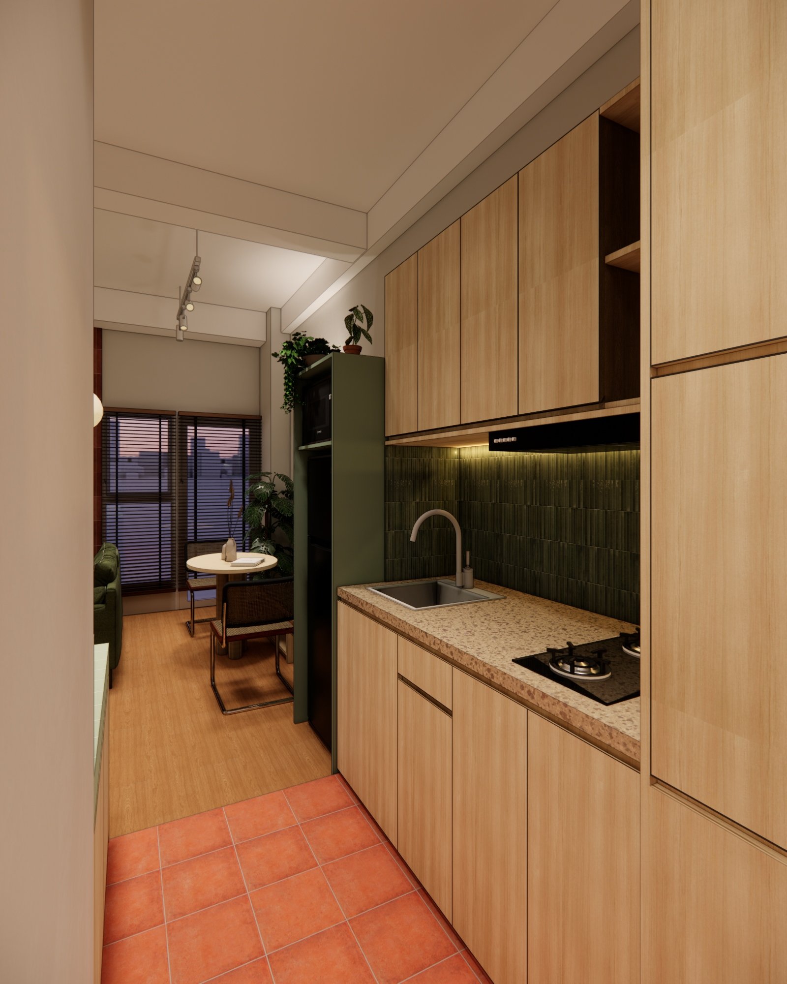 Interior render 02, Mr D Apartment, Jakarta, by Dika Ardi