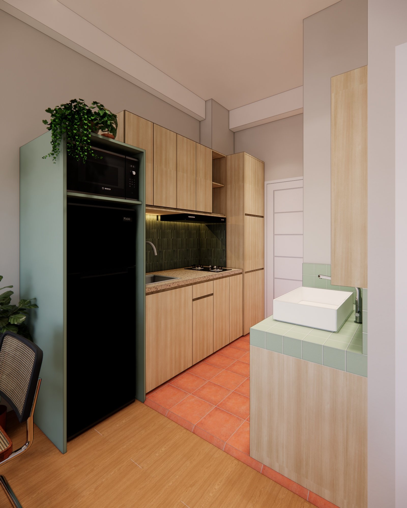 Interior render 03, Mr D Apartment, Jakarta, by Dika Ardi