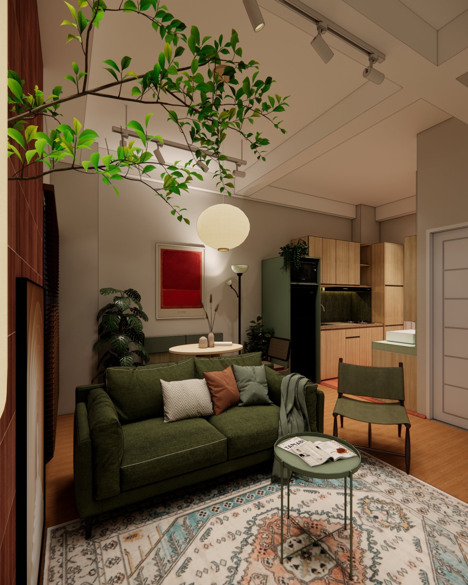 Interior render 16, Mr D Apartment, Jakarta, by Dika Ardi