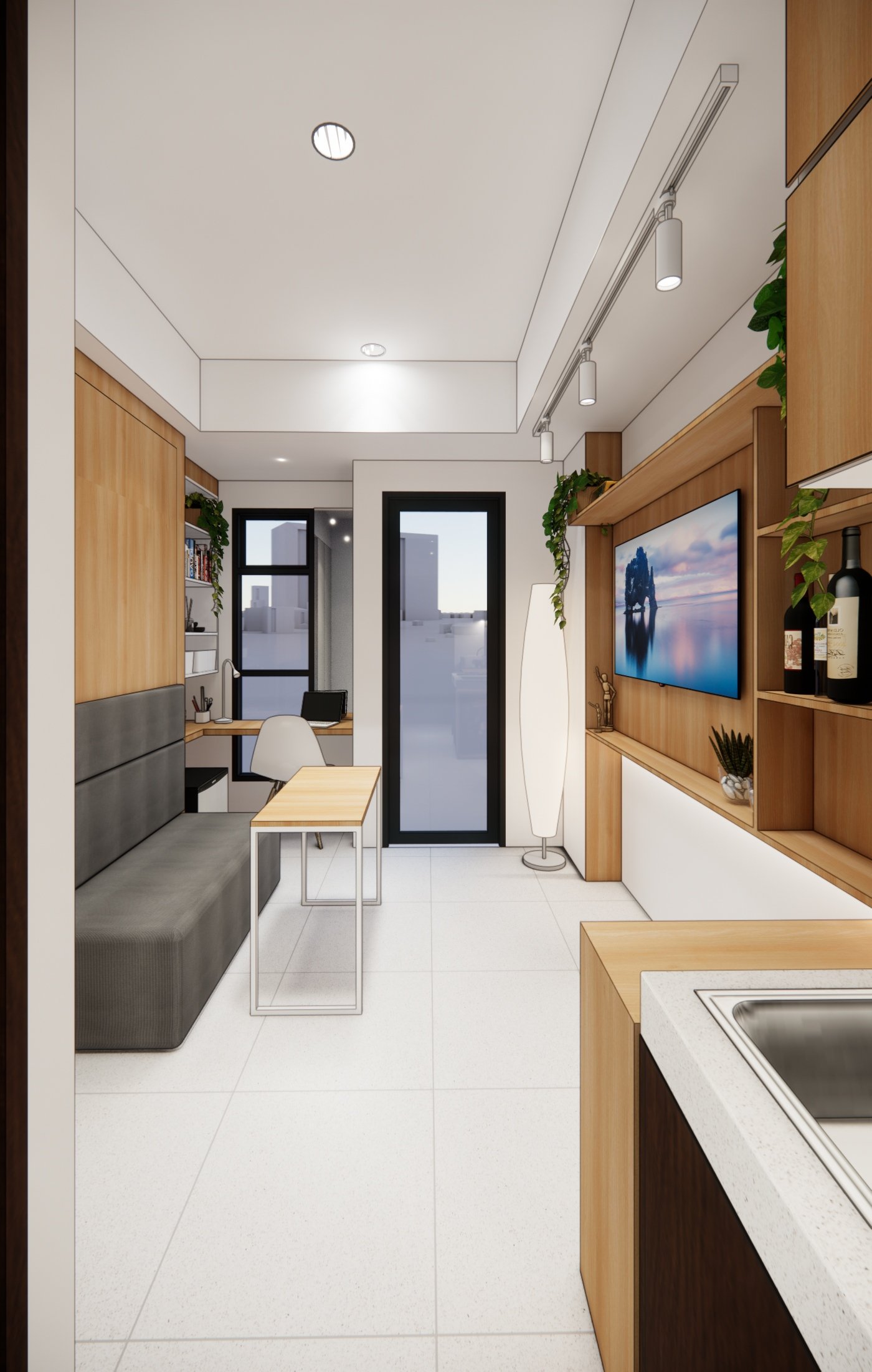 Interior render 01, Mr OK Apartment, Jakarta, by Dika Ardi