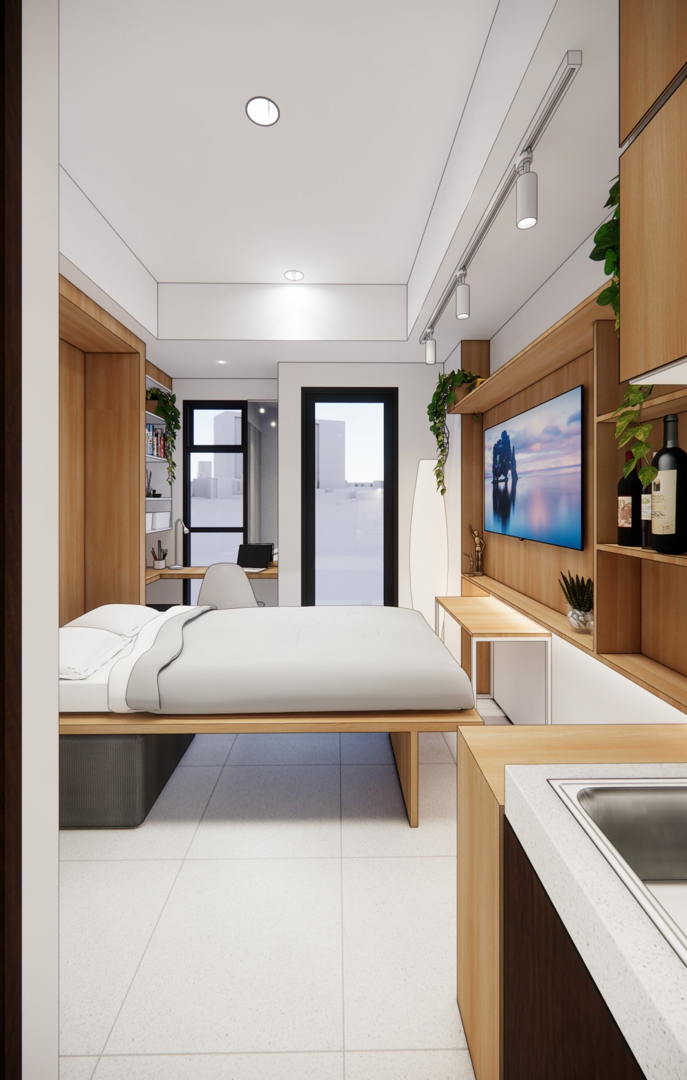 Interior render 02, Mr OK Apartment, Jakarta, by Dika Ardi