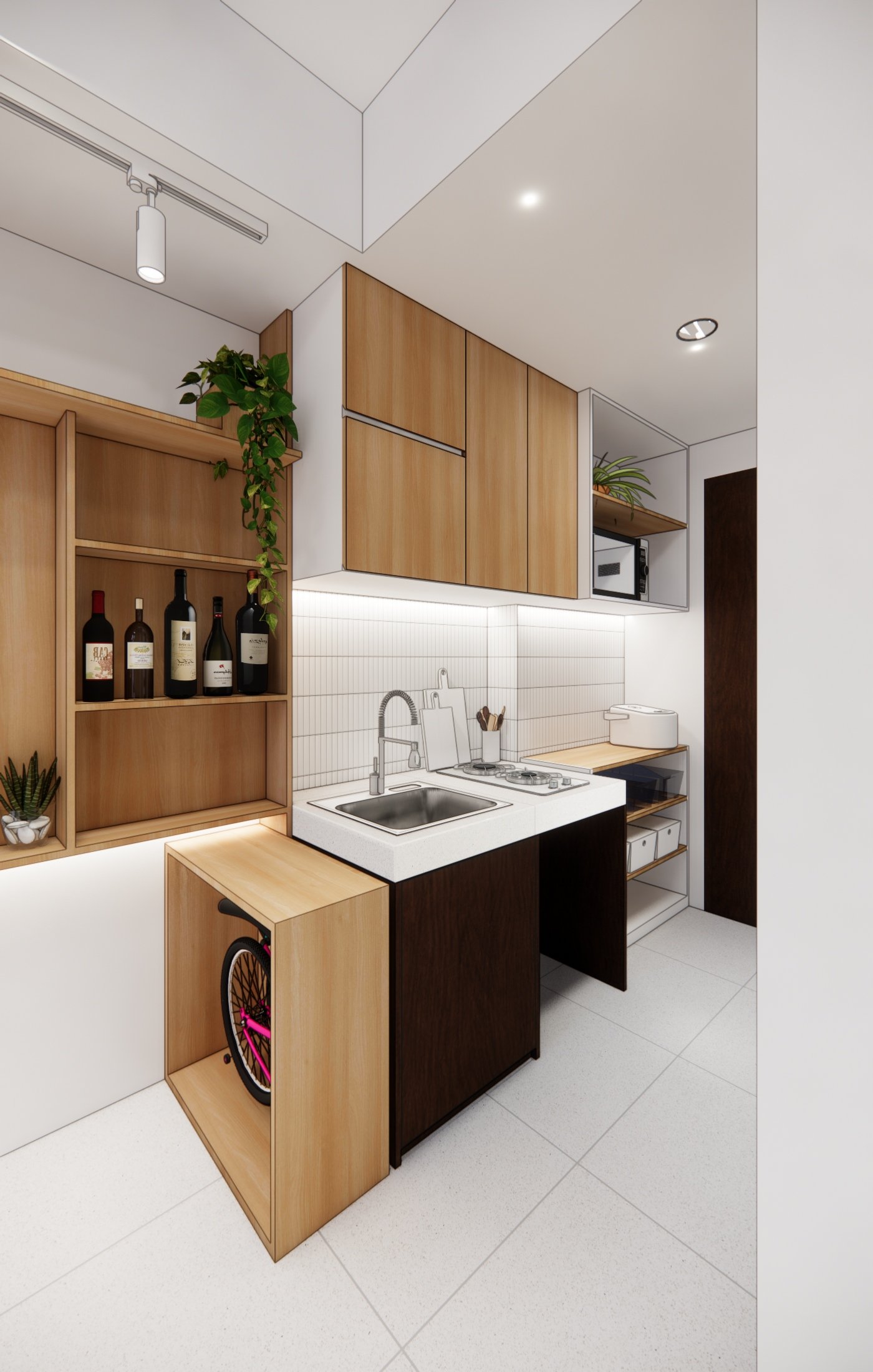 Interior render 04, Mr OK Apartment, Jakarta, by Dika Ardi