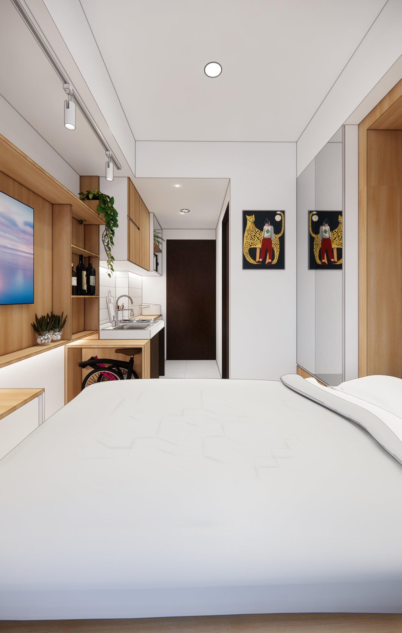 Interior render 11, Mr OK Apartment, Jakarta, by Dika Ardi