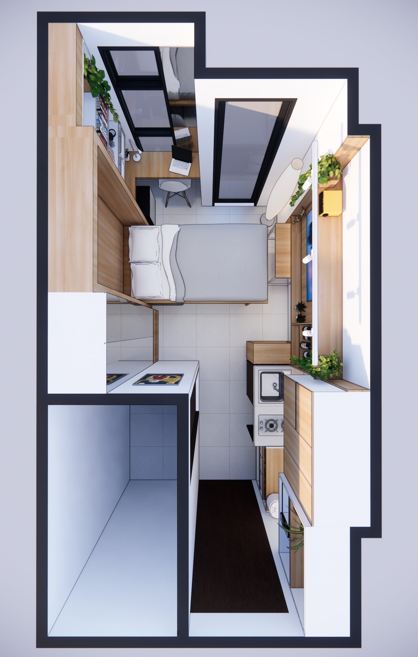 Interior render 12, Mr OK Apartment, Jakarta, by Dika Ardi