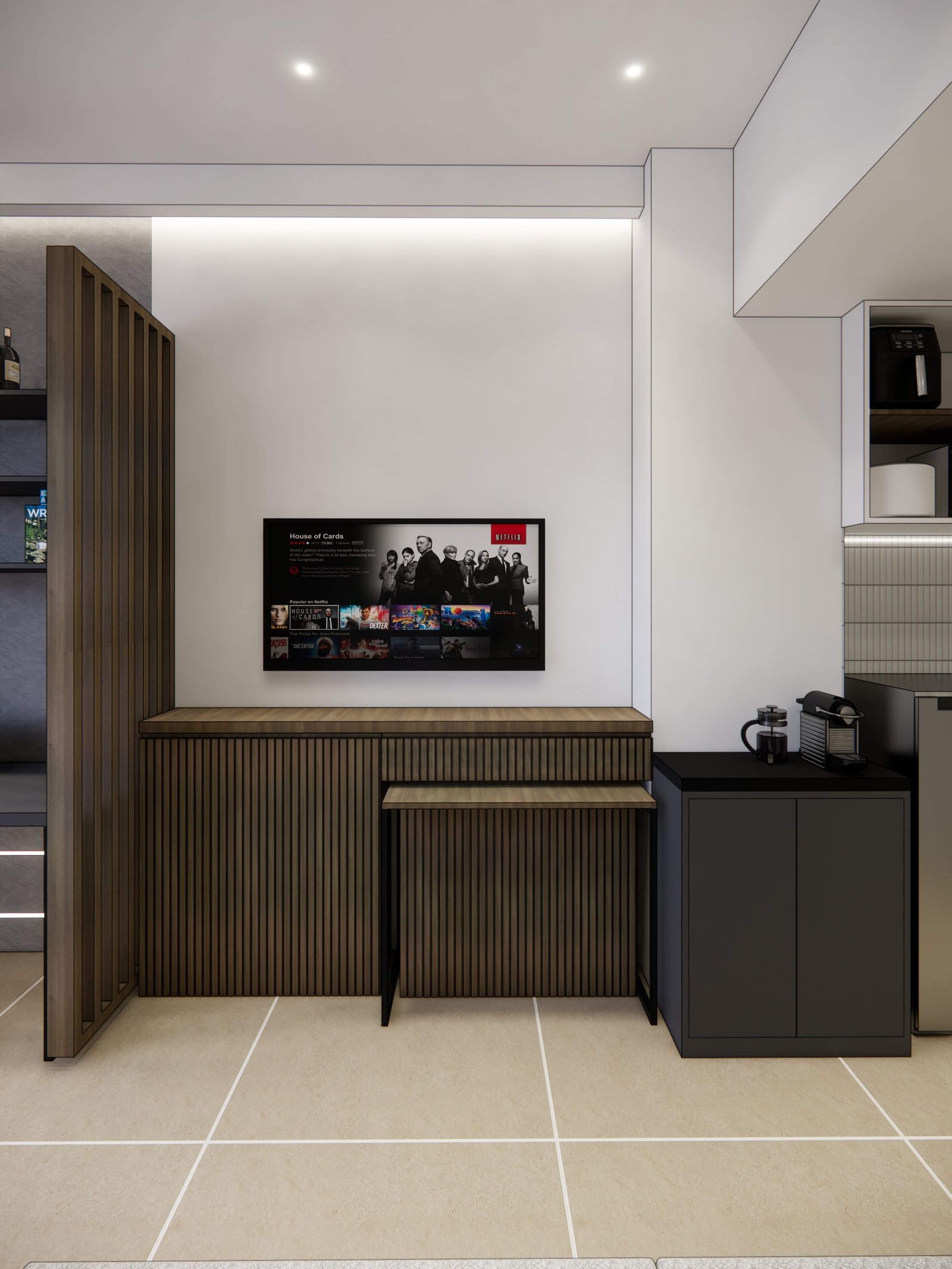 Interior render 03, Mr R Apartment, Bintaro, by Dika Ardi