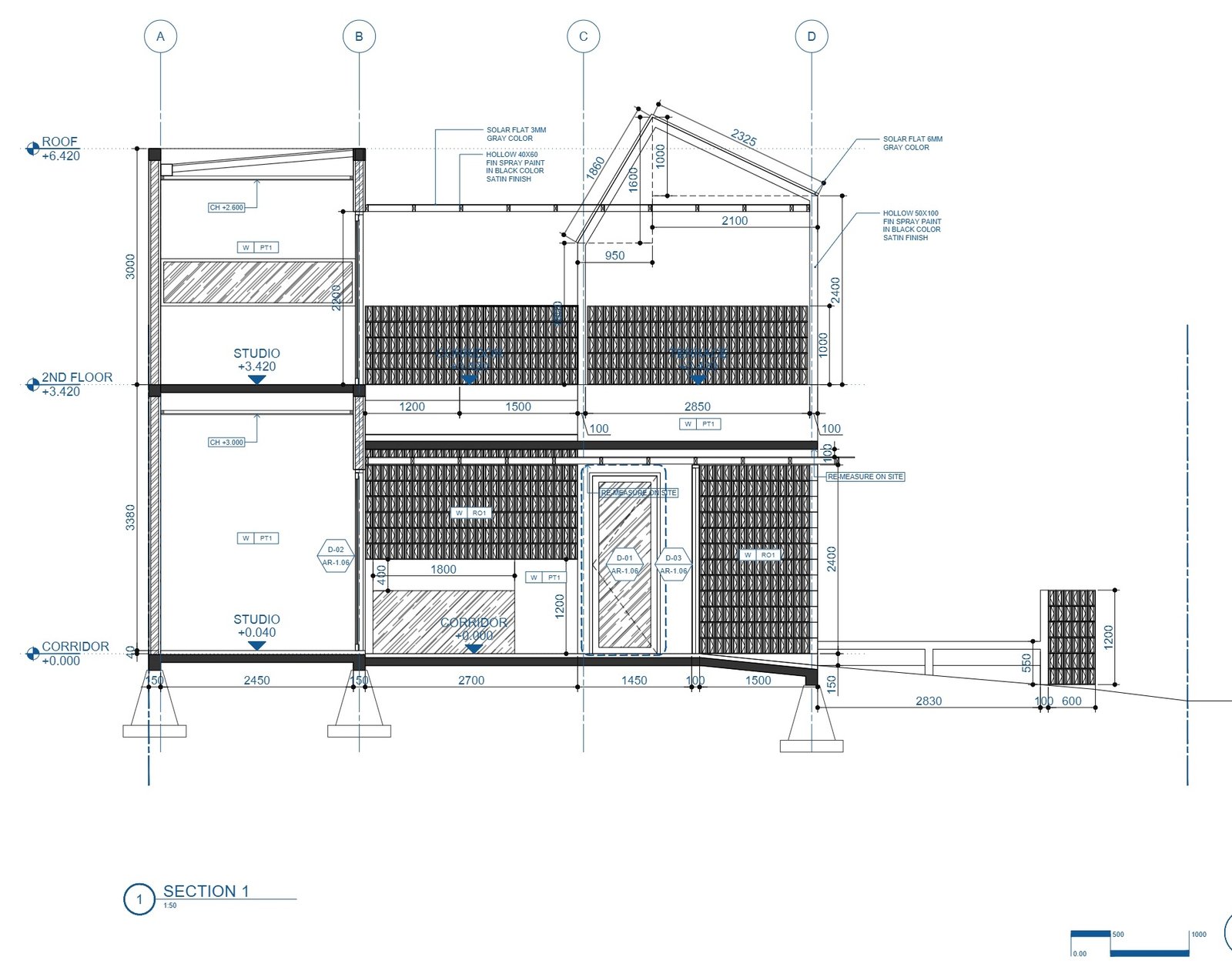 Building section, Mr YS House, Tangerang, by Dika Ardi