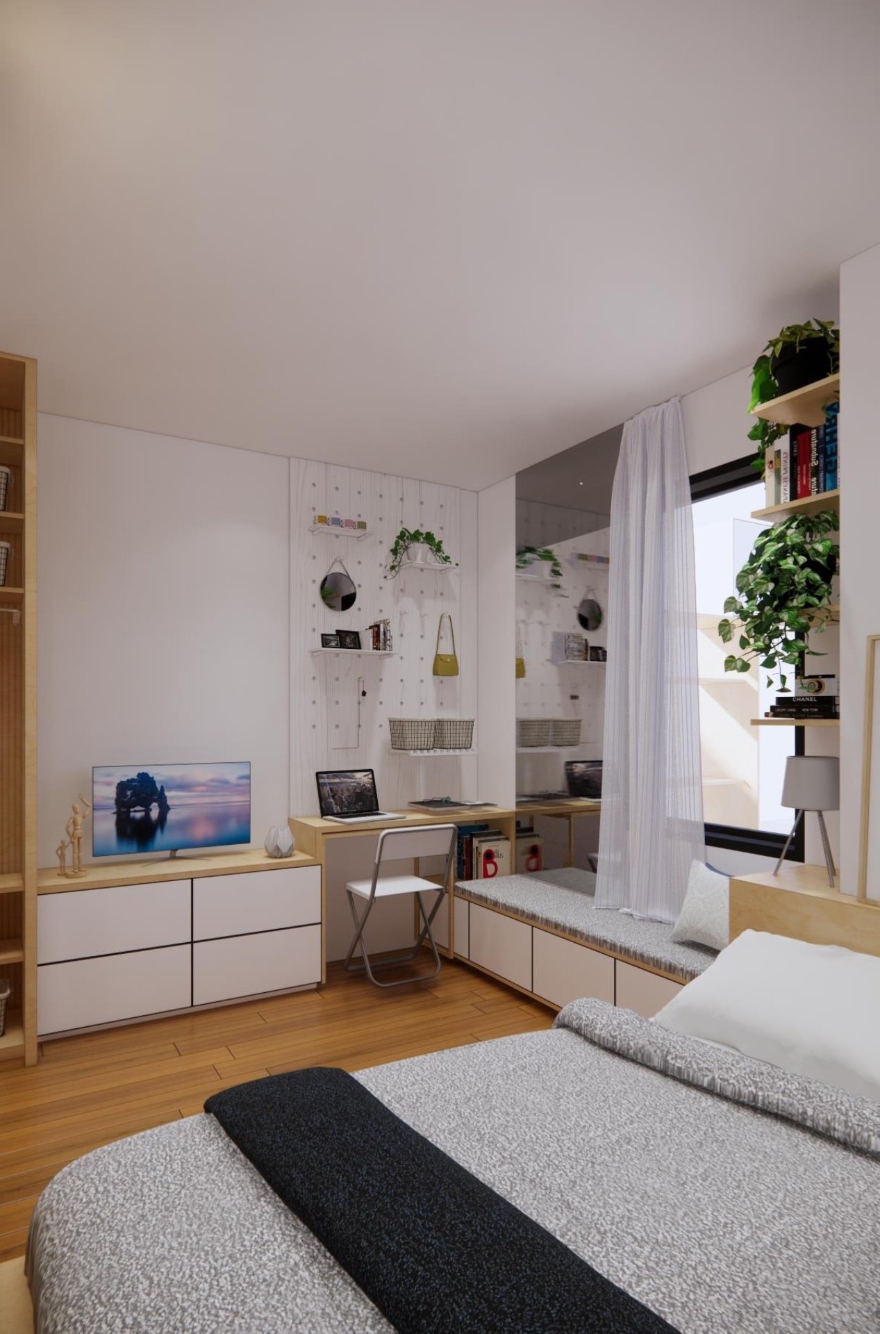 Bedroom corner, Mrs DL Apartment, Jakarta, by Dika Ardi