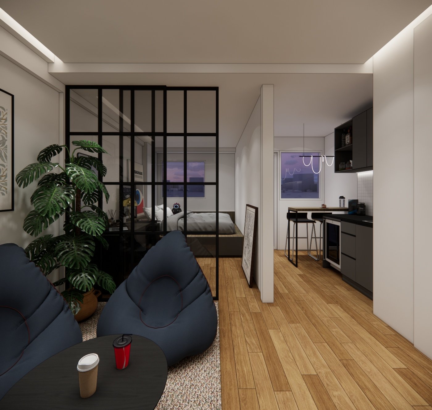 Interior render 05, Mrs FL Apartment, Jakarta, by Dika Ardi