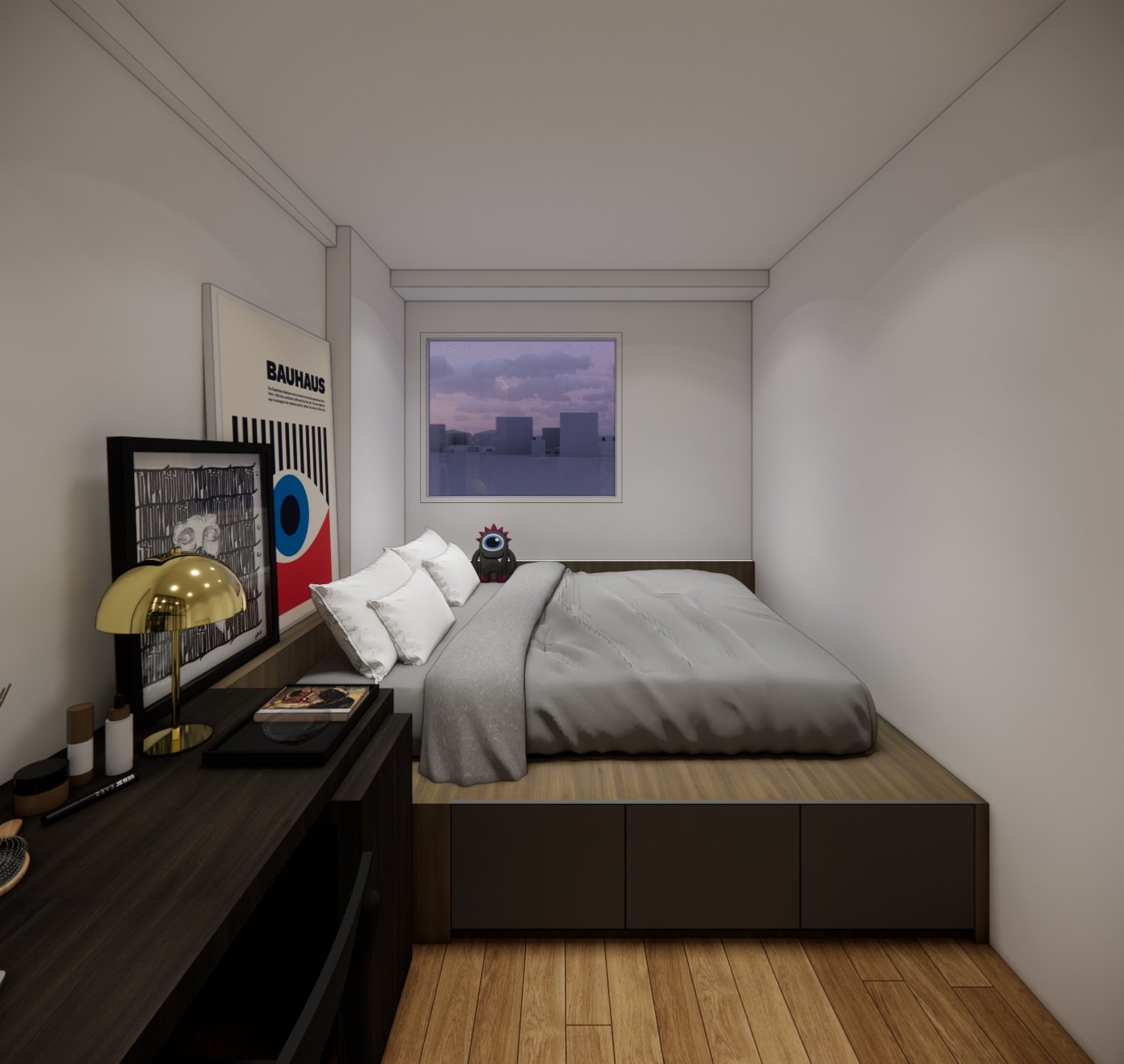 Interior render 06, Mrs FL Apartment, Jakarta, by Dika Ardi