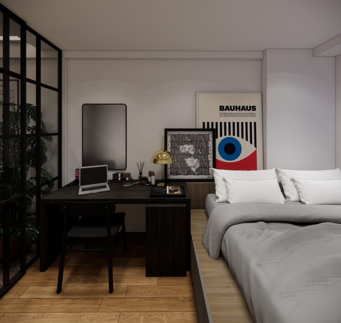 Interior render 07, Mrs FL Apartment, Jakarta, by Dika Ardi