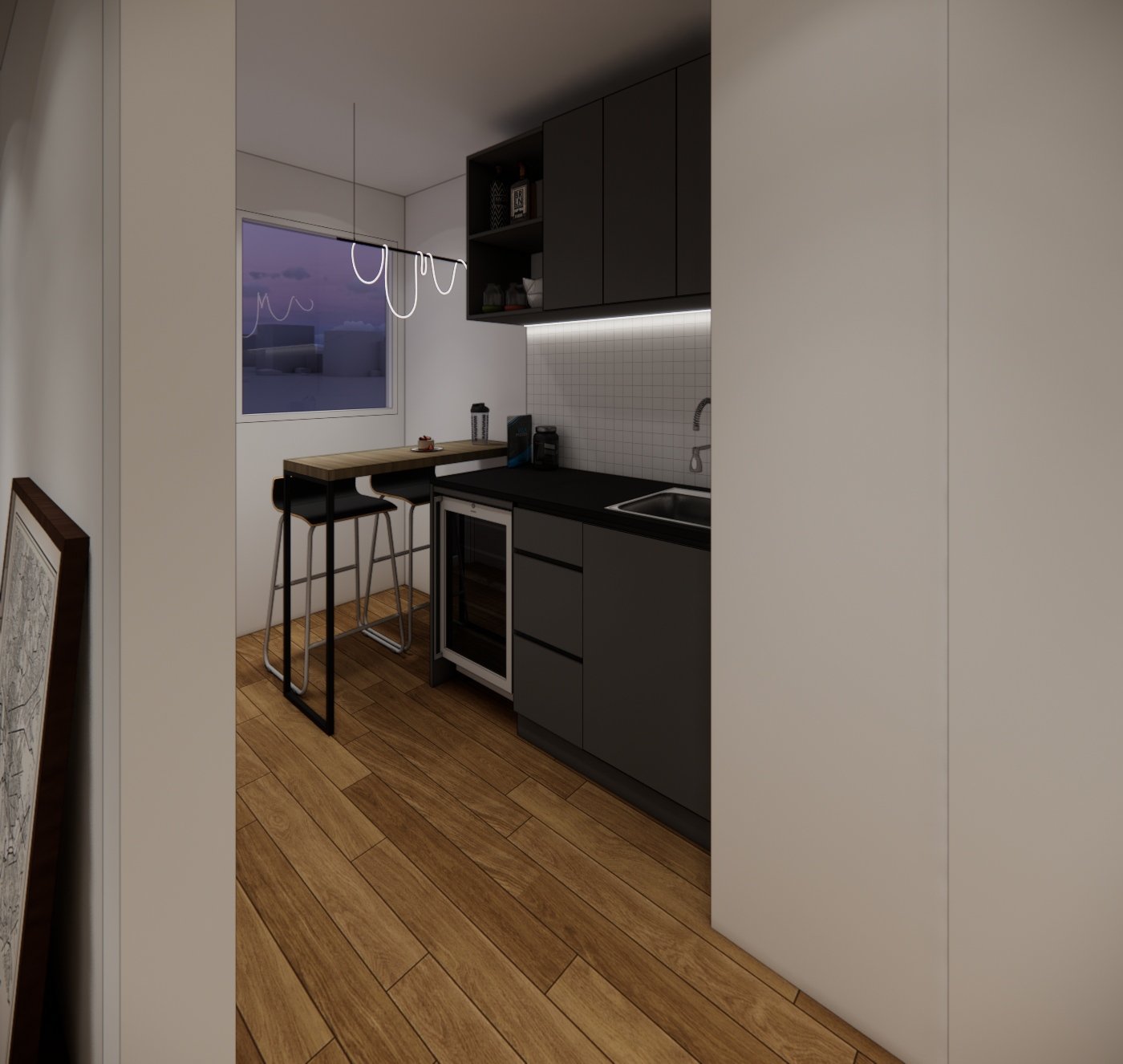 Interior render 10, Mrs FL Apartment, Jakarta, by Dika Ardi