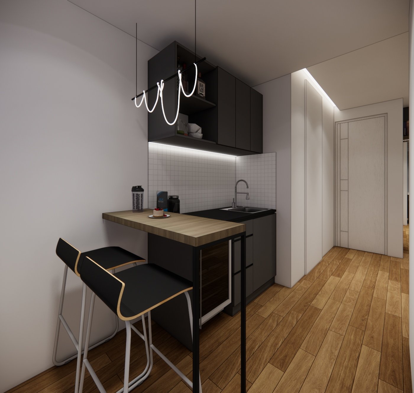 Interior render 11, Mrs FL Apartment, Jakarta, by Dika Ardi