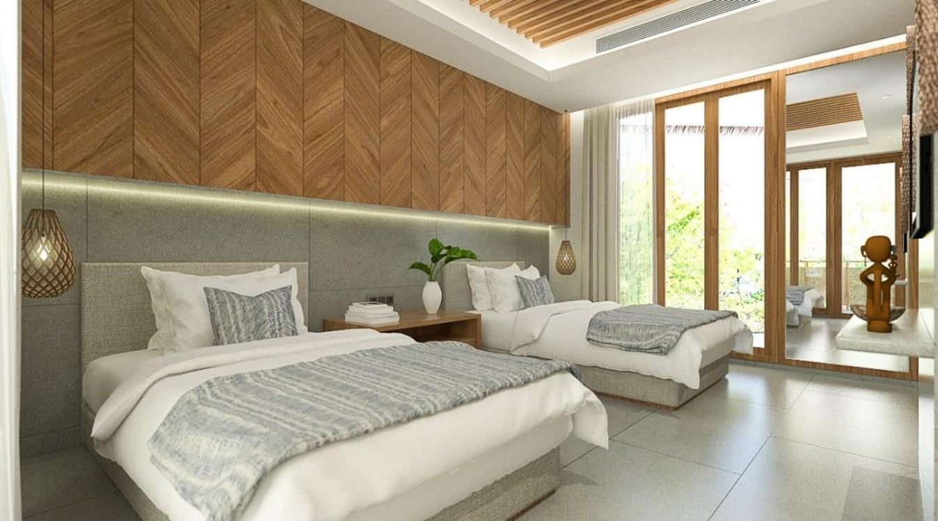 Family bedroom, Paus Cottage at Putri Duyung Ancol, Jakarta, designed by Dika Ardi